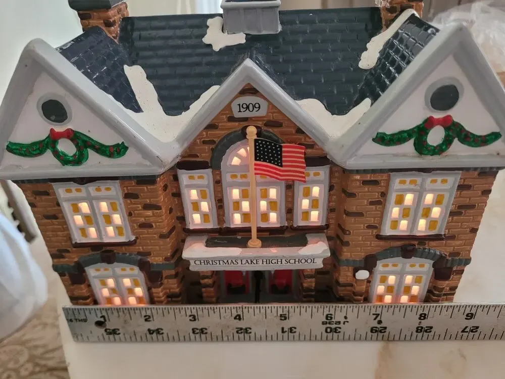 Department 56 Christmas Lake High School Original Snow Village Lighted Building